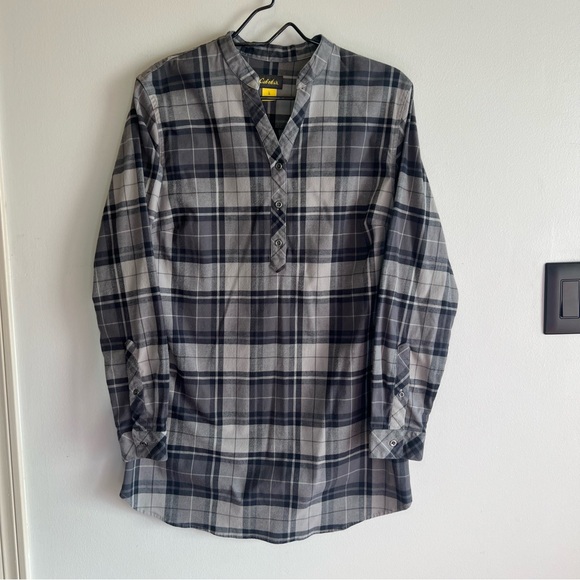 Cabela's Shirt Grey Plaid Tunic Pullover Woman’s Large Outdoors Casual Cotton - Picture 2 of 13